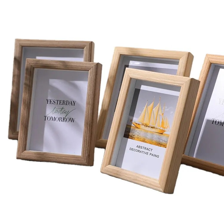 4X6 5X7 8X10 A3 A4 3D kotak bayangan kecil untuk bayi personalisasi hadiah pernikahan Souvenir modern kayu solid bingkai foto