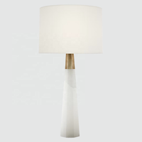 Lampe de table en pierre d'albâtre espagnole naturelle, lampe de chevet, lampe de bureau, lampe de table pour chambre à coucher, café, restaurant, hôtel, lampe de table Olsen pour intérieur