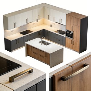 Gabinetes de Cocina Modernos y Compactos con <span class=keywords><strong>Microondas</strong></span> y Lavavajillas Integrados - Product Image 4