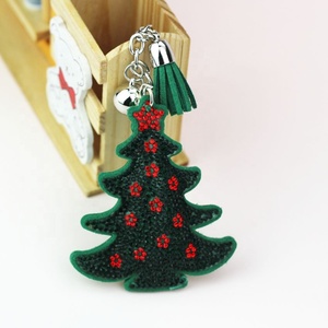 <span class=keywords><strong>Porte</strong></span>-clés mousqueton tendance et durable, coloré, avec pendentif sapins de Noël entièrement orné de strass, breloque de sac, cordon pour femme - Vente chaude - Product Image 2