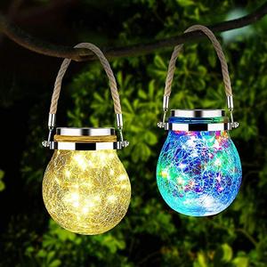 Luz <span class=keywords><strong>Solar</strong></span> de Fio de Cobre com 20 LEDs para Pendurar, à Prova d'Água, em Formato de Garrafa de Vidro Rachado, para Decoração de Jardim, Festas, Hotéis e Parques - Product Image 1