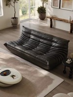 ATUNUS Minimalistisches Tatami 1 2 3 Grünes Braunes Leder Wasserdichtes Modulares Sofa Lazy Sofa Bodencouch Wohnzimmer-Set