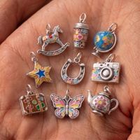 Breloques Pendentifs en Acier Inoxydable Couleur Argent Rose pour Valise de Voyage, Appareil Photo, Bagages, pour la Création de Bijoux et Accessoires de Bracelet DIY