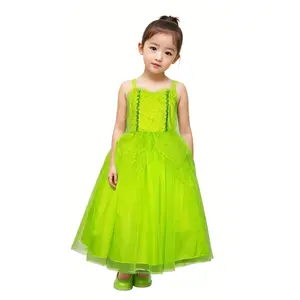 Custom Tinkerbell Costume Princess Dresses Christmas Halloween Birthday Party Gifts Fairy Tulle Dress Up for Girls