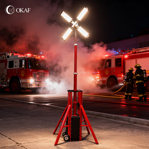Tragbarer Teleskop-LED-Lichtmast mit Stativ, höhenverstellbares Arbeitslicht für Rettungseinsätze, Baustellen, Camping - Product Image 5