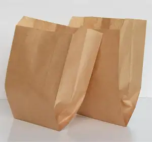 Degradable Eco-friendly Custom Logo Disposable Oil Proof Snack Fried Chicken Packaging Paper Bags for Food