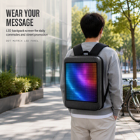 Sac à dos publicitaire numérique portable avec écran LED et LCD, dot-matrice, pour événements promotionnels en extérieur