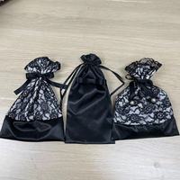 Sacs en coton en dentelle avec cordon de serrage, sacs-cadeaux, sac à bijoux avec lacets personnalisés