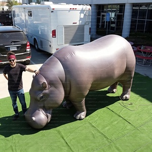 Hippopotame gonflable géant de 3m, 4m, 5m avec logo personnalisé, modèle réaliste d'animal sauvage pour publicité, idéal pour les zoos/événements éducatifs - Product Image 2