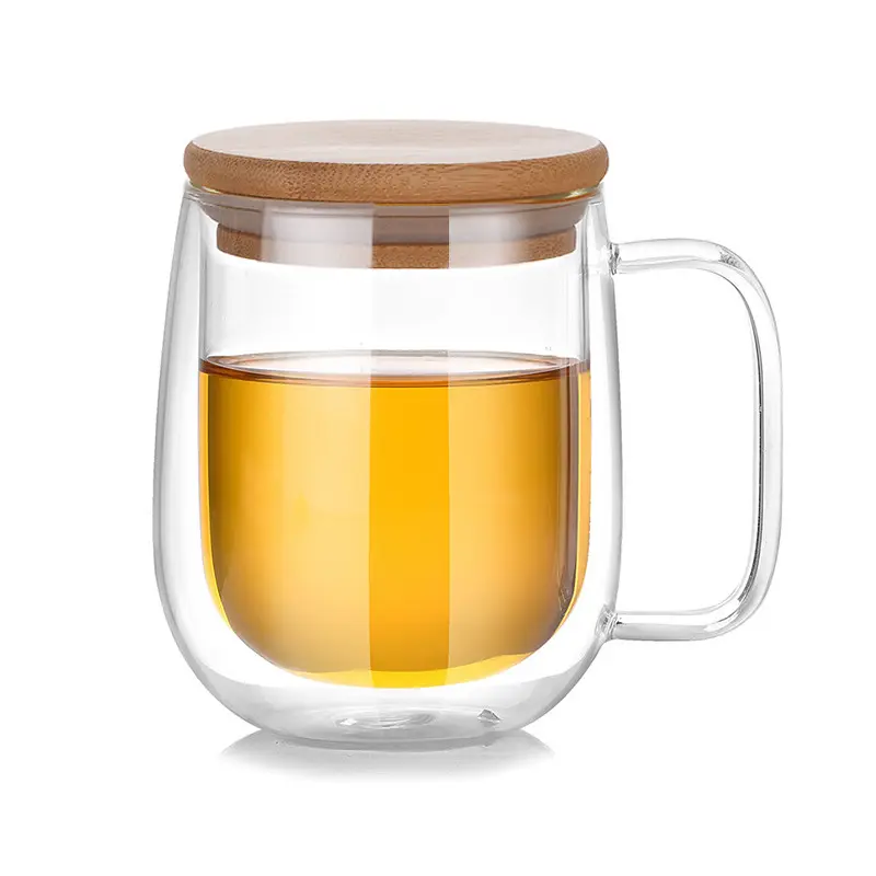Custom Double Walled Glass Coffee or Tea Cups Clear 250ml Coffee Mugs