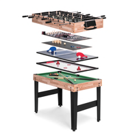 Table de jeu multifonctionnelle portable 4-en-1 : baby-foot, football, billard, tennis de table, hockey sur air pour le plaisir