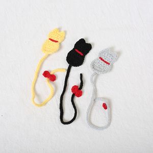 2025 Hot Selling Animal Cartoon Bookmark Crocheted Cute Handmade cat Bookmark Decoration Creative Gift