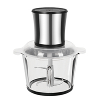 Hachoir Électrique à Viande en Acier Inoxydable de Petite Taille 3L à Haute Vitesse pour la Cuisine, Hachoir à Ail pour la Maison