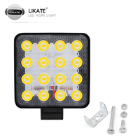LKT 4 Inch 48W 12V 24V Square LED Work Light Spot Flood Driving Lamp for Cars Trucks Trailers SUVs Boats Offroads