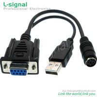 Cable Divisor en Y de Alta Calidad RS232 DB9 a Mini Din PS2 USB