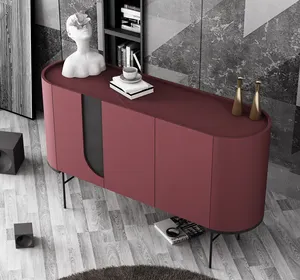Modern ahşap büfe pembe dolap depolama Credenza lüks büfe oturma odası yemek odası mobilyası