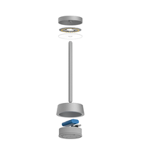 Lampe de table LED sans fil, télécommande, rechargeable, multicolore, CRI 90 élevé, design moderne, taille moyenne, métal, 50000