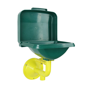 Station de lavage oculaire industrielle murale BUTIAN en ABS avec couvercle rabattable - Double buse anti-éclaboussures conforme aux normes d'irrigation oculaire d'urgence - Product Image 2