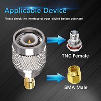 Adaptador Coaxial RF SMA-TNC, Conector SMA Macho a TNC Hembra para Conversión de Antena Aérea 3G 4G LTE, Impedancia de 50/75 ohmios, 5000 Ciclos