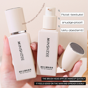 MINSHZEE Cobertura completa Impermeable Seco Piel grasa <span class=keywords><strong>Corrector</strong></span> de larga duración Ligero Base de maquillaje de larga duración Base líquida - Product Image 5