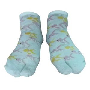 144N cute japanese flip flop tabi breathable two toe socks