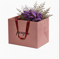 Sac en papier kraft personnalisé pour fleuriste, emballage portable pour bouquets de fleurs, roses, anniversaires et mariages, avec impression sur mesure
