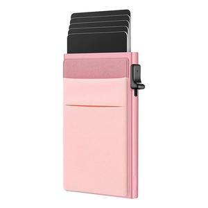 Porte-cartes de crédit avec logo personnalisé, porte-cartes mince en aluminium, portefeuille d'affaires de voyage avec blocage Rfid - Product Image 6