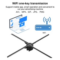 Ventilador holográfico WiFi de 65cm, máquina de publicidad 3D, señal LED 1280, reproductor HD inteligente, compatible con imagen de vídeo, logotipo, luces holográficas