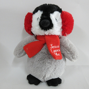 <span class=keywords><strong>Pinguino</strong></span> di peluche farcito personalizzato con <span class=keywords><strong>pinguino</strong></span> di peluche farcito paraorecchie invernale con natale gesù ti ama regali - Product Image 4