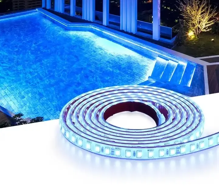 Tekne LED ışık şerit açık Neon esnek yumuşak sualtı silikon kapak 12V 24V su geçirmez 2835 yüzme havuzu LED şerit işıklar