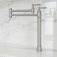 Robinet de salle de bain à double poignée rétractable en laiton, avec douchette extractible, finition noire, style moderne et contemporain, eau froide, garantie 5 ans