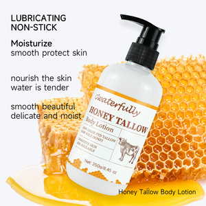 OEM miel <span class=keywords><strong>cruda</strong></span> orgánica bálsamo de carne de vaca alimentado con pasto crema nutritiva suave piel radiante loción corporal hidratante totalmente natural - Product Image 1