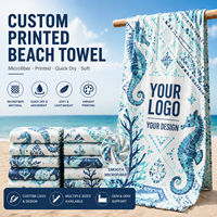 Customizable Logo Double-Sided Fleece Beach Towel Quick Dry Sand Free Personalized Design Printed Beach & Bath Towel