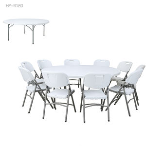 Offre Spéciale 5FT <span class=keywords><strong>10</strong></span> <span class=keywords><strong>personnes</strong></span> plié En Plastique Table À Manger Pour Les Événements En Plein Air pliante tables rondes - Product Image 4