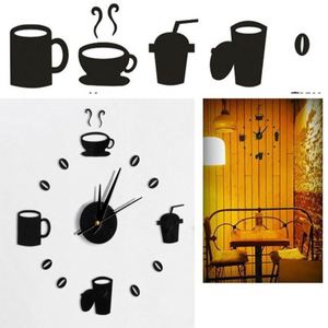 3D Acrylic <b>Wall</b> <b>Clock</b> DIY Coffee Cup Frameless Mute Digital <b>Clock</b> <b>Wall</b> Sticker for Living Room <b>Kitchen</b> Restaurant Decoration - Product Image 3