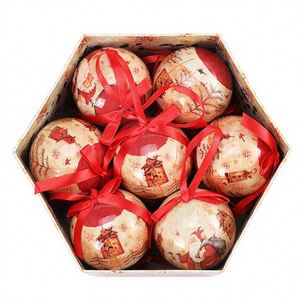 Boules de Noël rouges festives, décorations suspendues pour arbre de Noël - Product Image 1