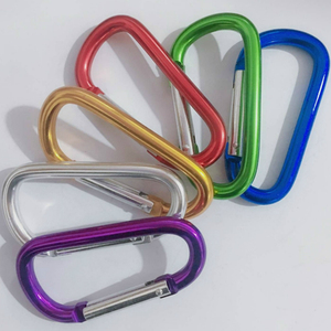 High Quality Aluminum D Shape Key Ring Custom Logo Snap Hook Carabiner