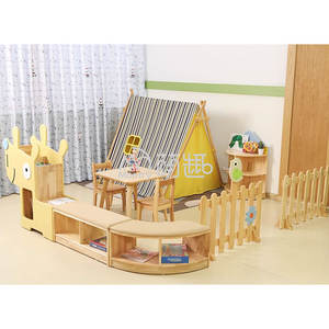 Ensemble de mobilier scolaire moderne en bois sur le thème de la forêt Moetry <span class=keywords><strong>pour</strong></span> la salle de classe de la maternelle, espace de lecture, armoire - Product Image 5