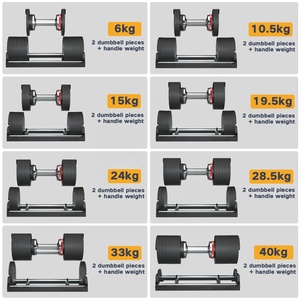 Haltère réglable AD85 40 kg en fonte entièrement métallique, robuste et durable, réglage libre, pour <span class=keywords><strong>exercices</strong></span> <span class=keywords><strong>de</strong></span> musculation - Product Image 5