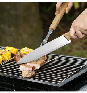 Bộ dụng cụ nướng BBQ ngoài trời, phụ kiện nướng, dao nướng, nĩa, thớt gỗ, dụng cụ mài dao, dụng cụ nướng BBQ - Product Image 6