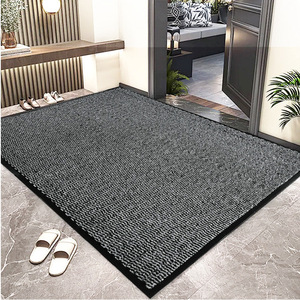 EIFFEL HOME Cross Border Light Luxury Outdoor Doormat Polypropylene Rectangle Gray Anti Slip Thickened (0.6-1 In.) Solid Mat - Product Image 1