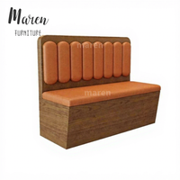 Moderne Restaurant-Sitzgruppe aus Massivholz mit Sofa, Esstisch und Stühlen, Doppelseitige Bank für Hotel, Fast Food und Café