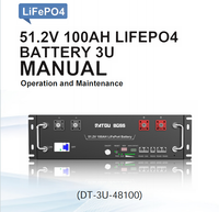 Batterie LiFePO4 DATOUBOSS 48V 51.2V 100Ah 5.12KWh, cellules de qualité A, BMS 100A intégré, plus de 6000 cycles, surveillance par application Bluetooth