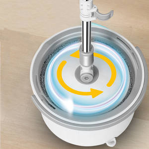 Venta caliente fregona rotativa de un solo barril perezoso manos libres mango de lavado de manos separación de descontaminación con juego de cubo de fregona a presión - Product Image 1