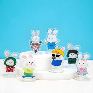 Figurines de lapin en acrylique transparentes en gros, décorations de maison, jouets de collection, cadeaux - Product Image 2