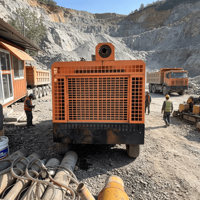 Compresor de Aire Portátil Diésel de 550 CFM y 13 Bares Montado en Remolque, de Uso Pesado para Perforación de Pozos de Agua y Trabajos en Canteras