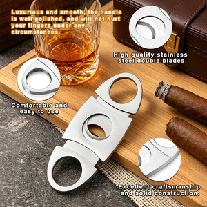 Cadeau pour la fête des pères, coupe-cigares guillotine en acier inoxydable, ciseaux à coupe droite durables, accessoires pour cigares pour hommes - Product Image 4