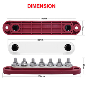 Barres omnibus 300 ampères Bloc de distribution d'alimentation <span class=keywords><strong>12V</strong></span> avec borne <span class=keywords><strong>électrique</strong></span> 7 X M6 Post pour bus de <span class=keywords><strong>bateau</strong></span> de voiture marine automobile - Product Image 2