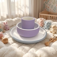 Nouveau produit : Assiette et bol en céramique pour tout-petits avec tasse, vaisselle en porcelaine pour enfant, sans BPA