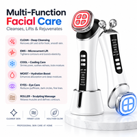 Appareil de beauté facial chaud et froid 6 en 1, anti-âge, raffermissant, liftant, nettoyage en profondeur, hydratant, soin des yeux, rouleau de massage